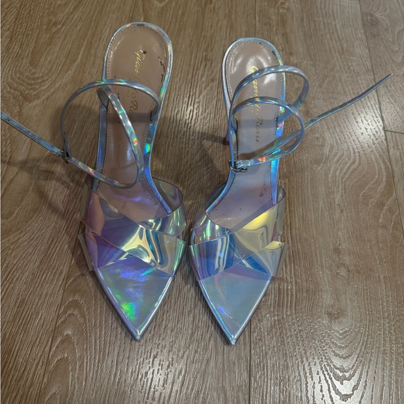 Gianvito Rossi Silver Hologram Stark Heeled Sandals - Picture 3 of 7